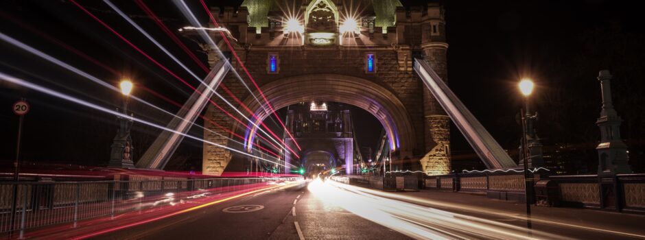 Secure your digital vision - a photo of Tower Bridge in London at night with lights